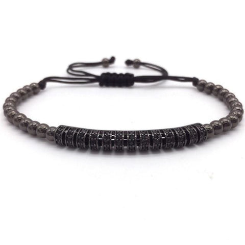 Image of Bracelet Ajustable Hématite - Columnia B Anneau / Noir Bracelets