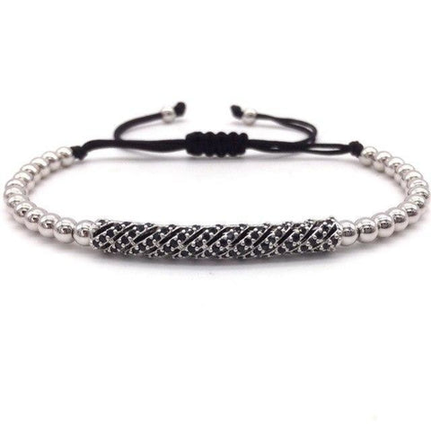 Image of Bracelet Ajustable Hématite - Columnia S Torsade / Argent Bracelets