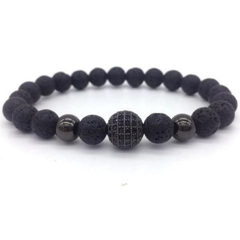 Image of Bracelet Homme Branché - Tentation B Noir / Pierre De Lave Bracelets