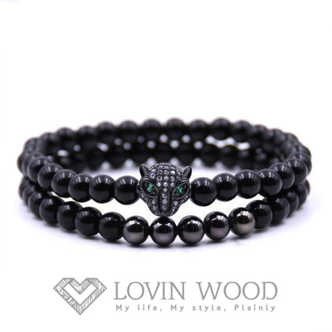 Image of Ensemble Bracelet Léopard - L.dicaprio B Noir / Bracelets