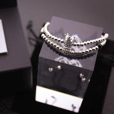 Image of Ensemble Bracelets Ajustables Hématite - Imperial Crown S Bracelets