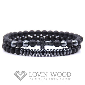 Ensemble Bracelets Croix - A.brody B Noir Bracelets