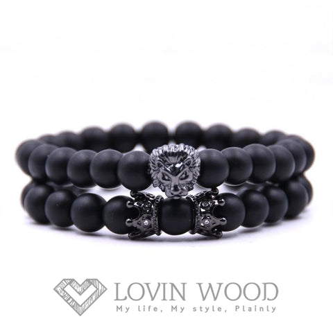 Image of Ensemble Bracelets Lion - Jungle King B Noir Bracelets