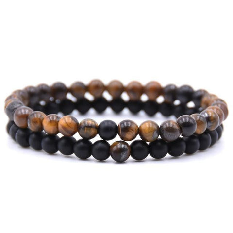 Image of Ensemble Bracelets Stone Noir - M.wahlberg Bois Marron Fumé Bracelets