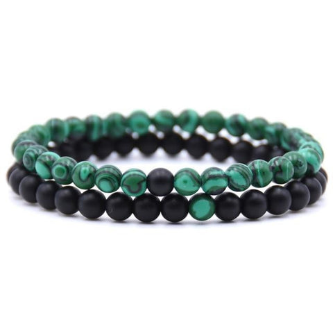 Image of Ensemble Bracelets Stone Noir - M.wahlberg Vert Marbré Bracelets