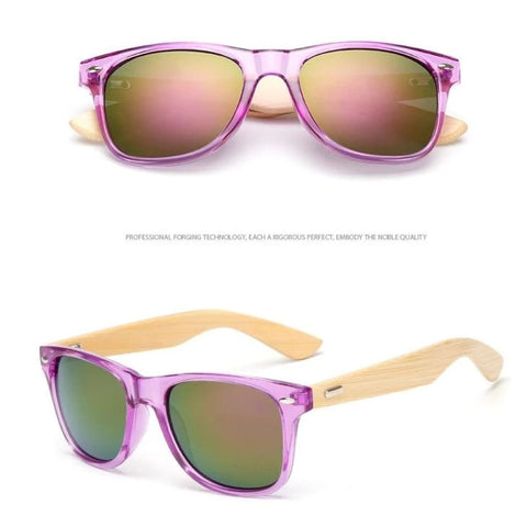 Image of Lunettes De Soleil Effet Dégradé Mixtes En Bamboo - Uv400 16 Couleurs Modèle #10 Lunettes Soleil