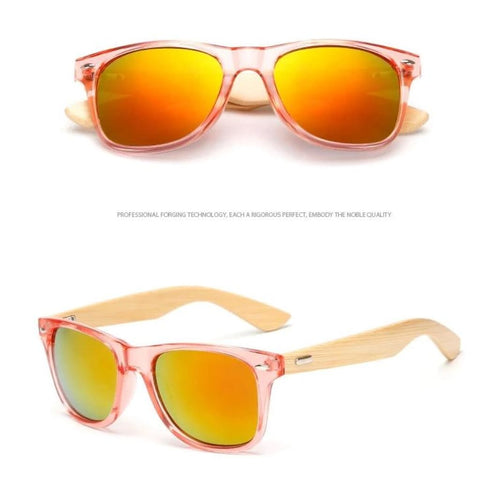 Image of Lunettes De Soleil Effet Dégradé Mixtes En Bamboo - Uv400 16 Couleurs Modèle #12 Lunettes Soleil