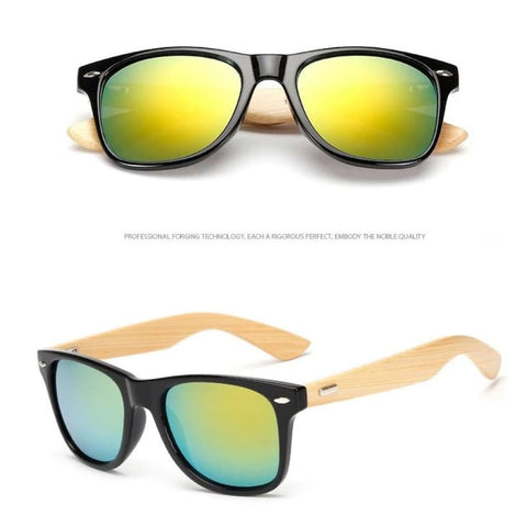 Image of Lunettes De Soleil Effet Dégradé Mixtes En Bamboo - Uv400 16 Couleurs Modèle #7 Lunettes Soleil