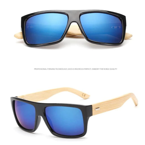 Image of Lunettes De Soleil Homme En Bamboo - Uv400 8 Couleurs Modèle #02 Lunettes Soleil