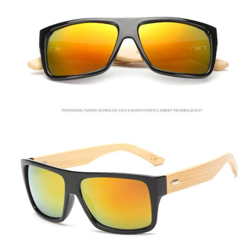 Image of Lunettes De Soleil Homme En Bamboo - Uv400 8 Couleurs Modèle #04 Lunettes Soleil