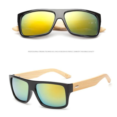 Image of Lunettes De Soleil Homme En Bamboo - Uv400 8 Couleurs Modèle #05 Lunettes Soleil