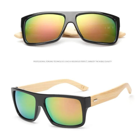 Image of Lunettes De Soleil Homme En Bamboo - Uv400 8 Couleurs Modèle #07 Lunettes Soleil