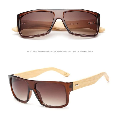 Image of Lunettes De Soleil Homme En Bamboo - Uv400 8 Couleurs Modèle #08 Lunettes Soleil